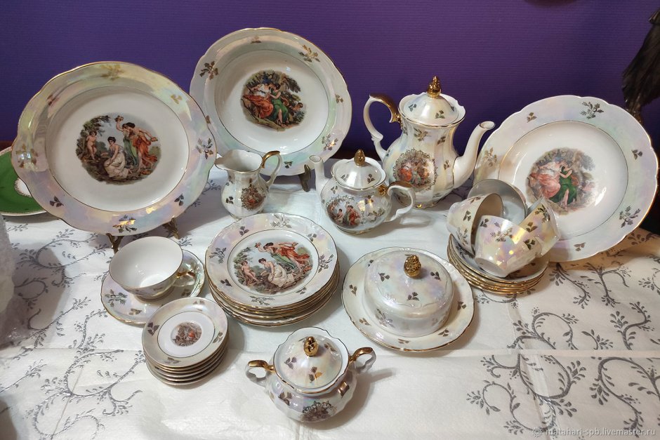 Сервиз чайный фарфоровый ЛФЗ Золотая осень