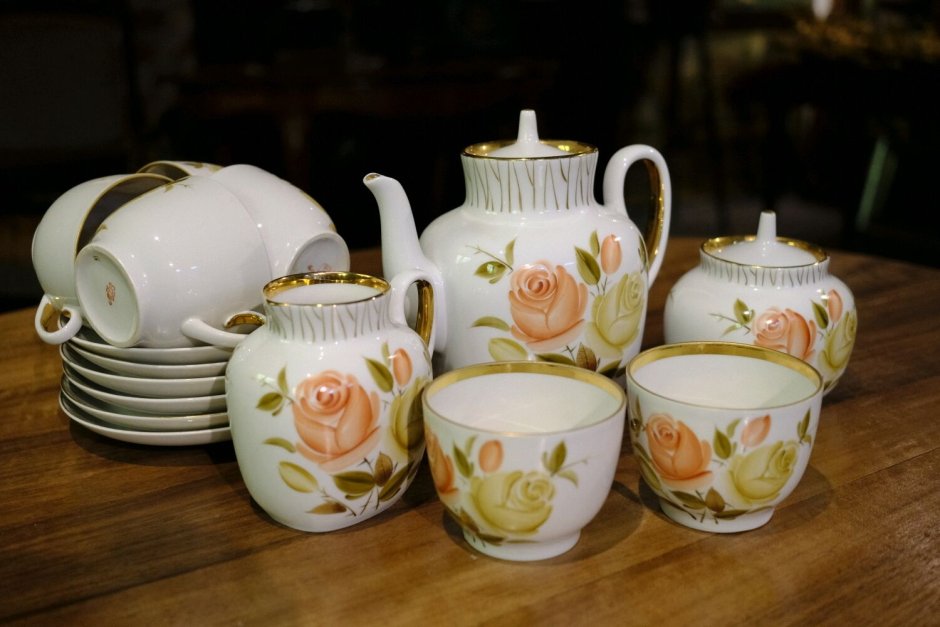 Кофейный сервиз ЛФЗ красный Мак