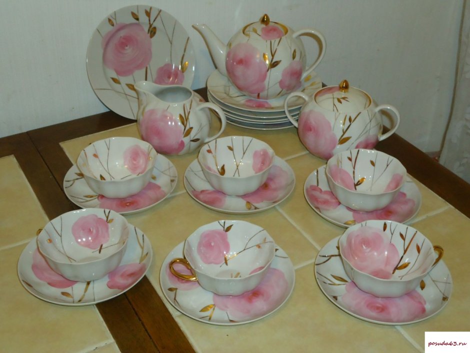 Чайная пара ЛФЗ золотые ромашки