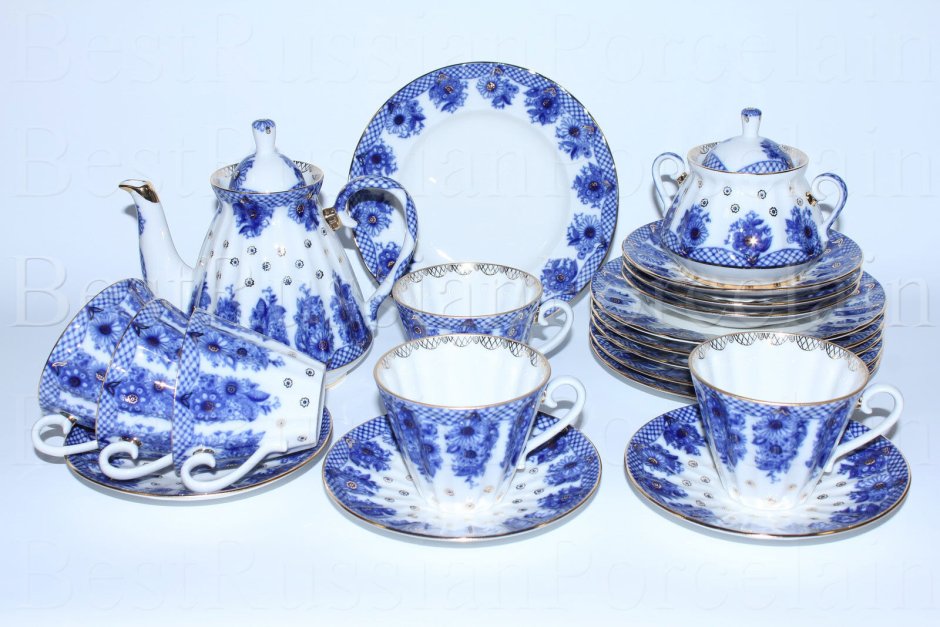 Сервиз Вербилки костяной фарфор