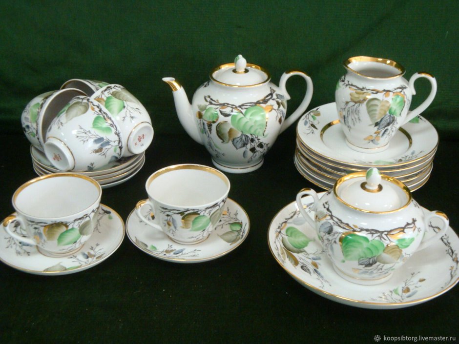 ЛФЗ сервиз розовые цветочки