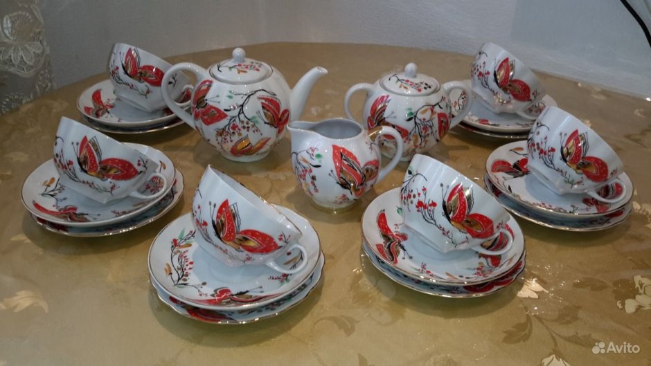 Императорский фарфоровый завод сервиз корзиночка