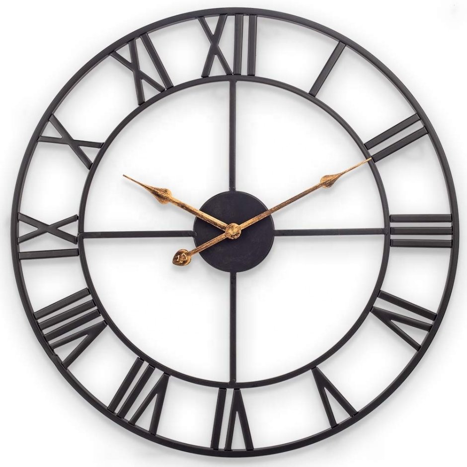 Часы настенные круглые Artlink White Metal Clock 40x40см
