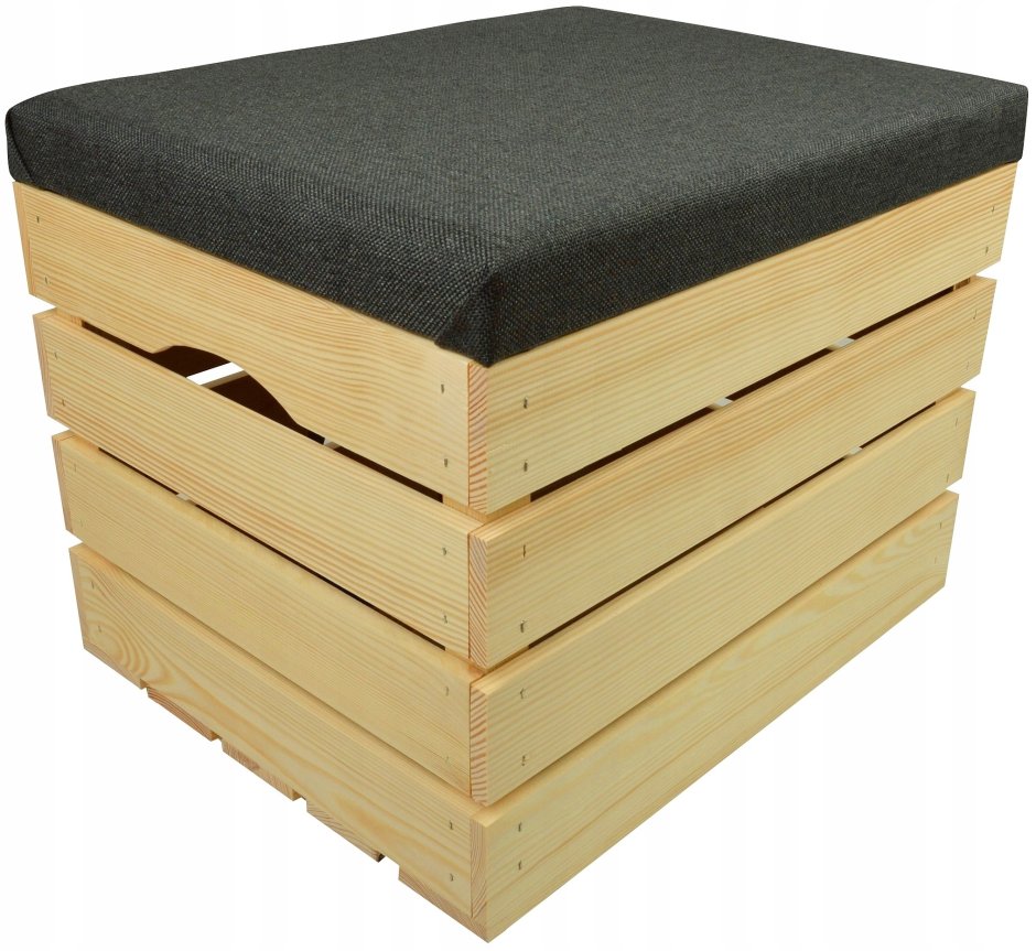 Пуф деревянный с ящиком