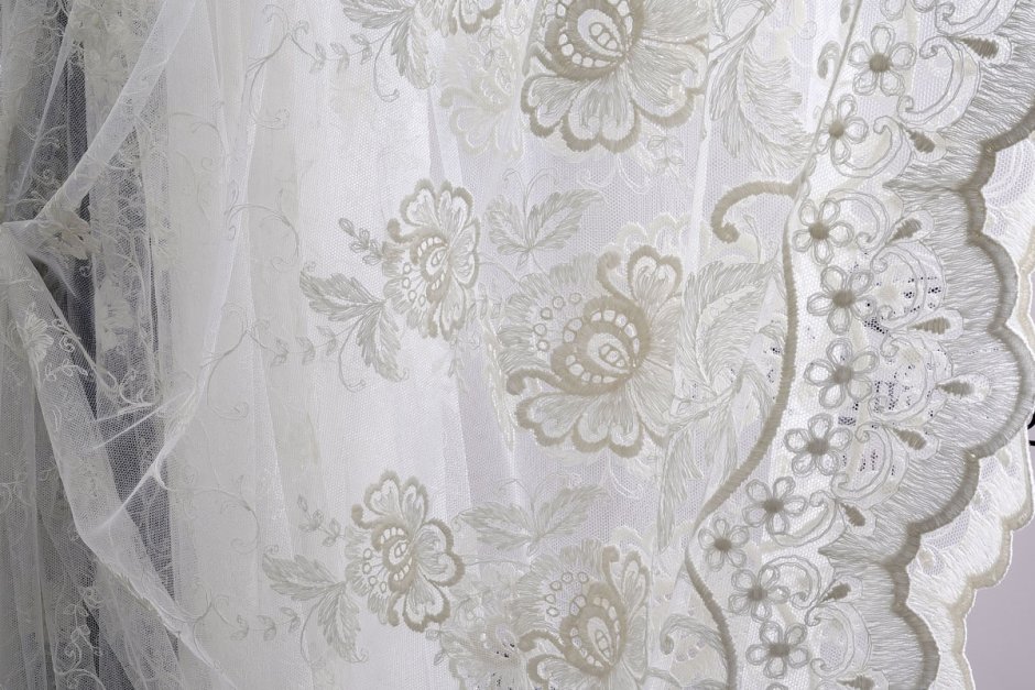 Тюль сетка с вышивкой