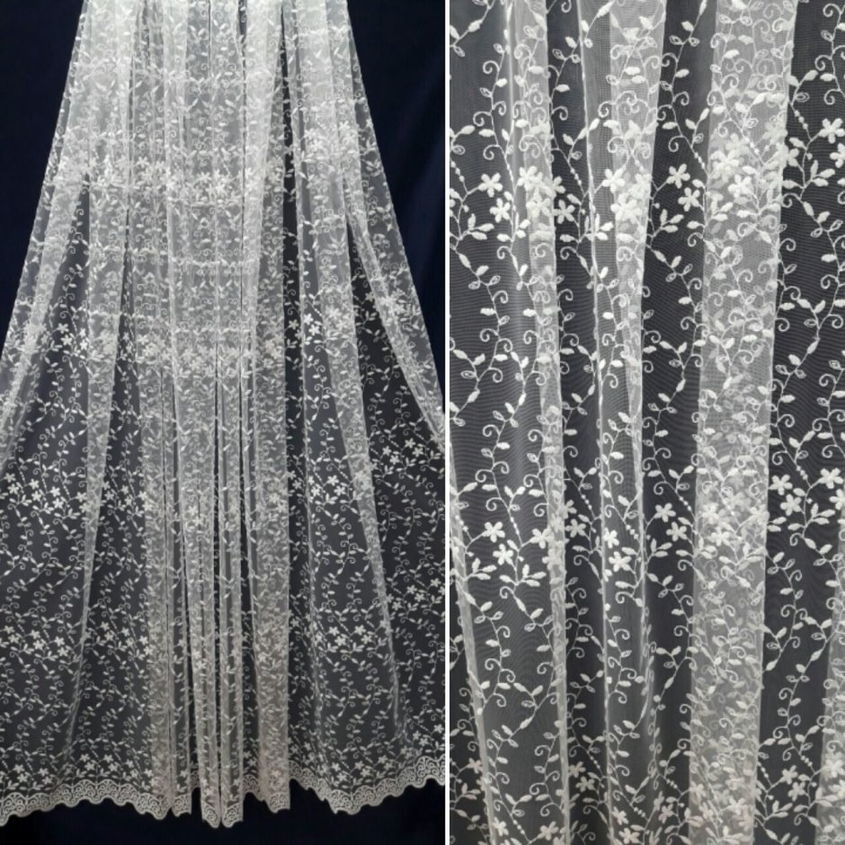 35631 Тюль белая роза