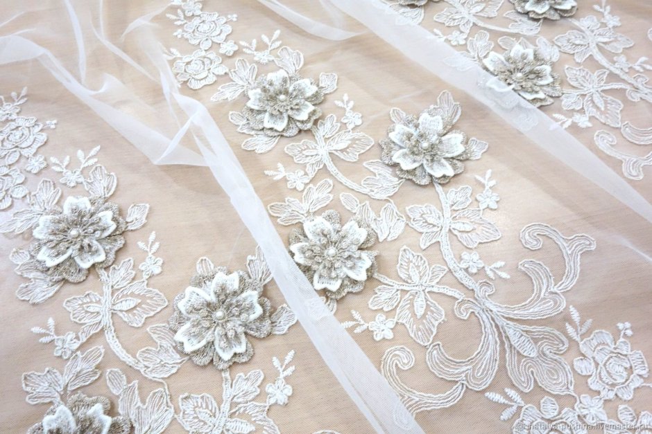 Тюль Турция с вышивкой и стразами