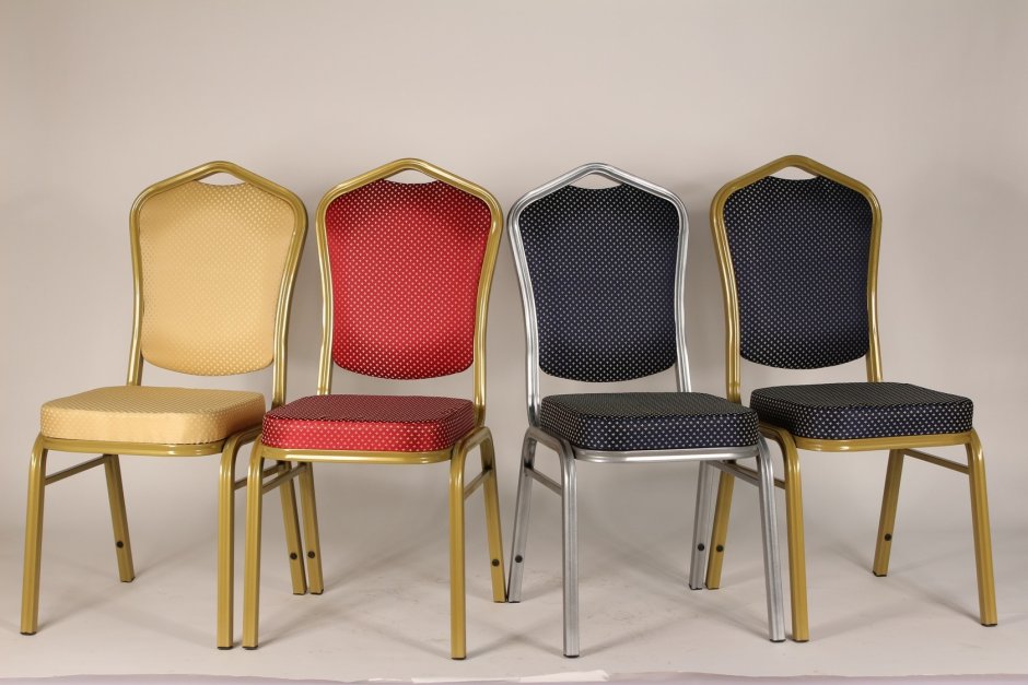 Стул банкетный St-020 25мм каркас золотой обивка бежевая