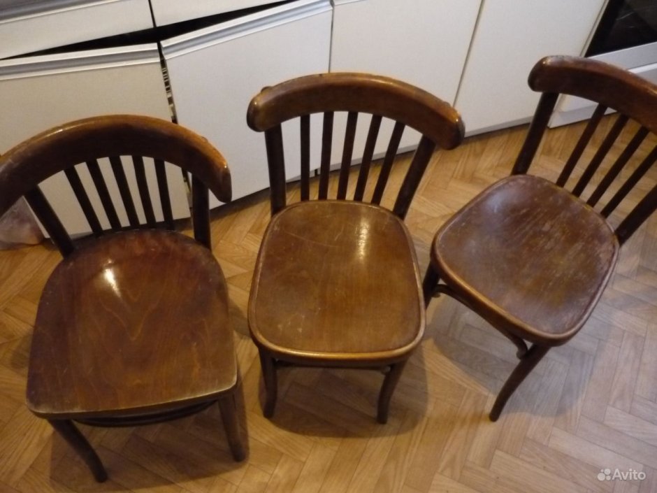 Стул деревянный старинный Венский квадратный