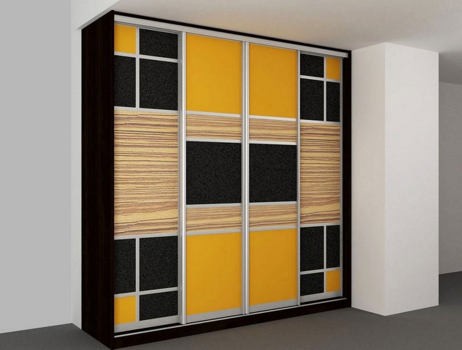 Шкафы купе комбинированные фасады