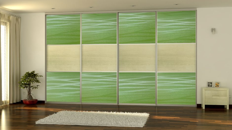 Шкаф купе зеленый