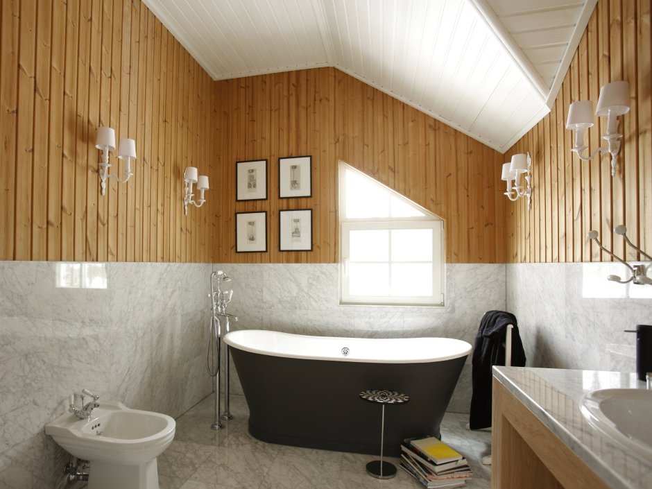 Отделка ванной комнаты вагонкой