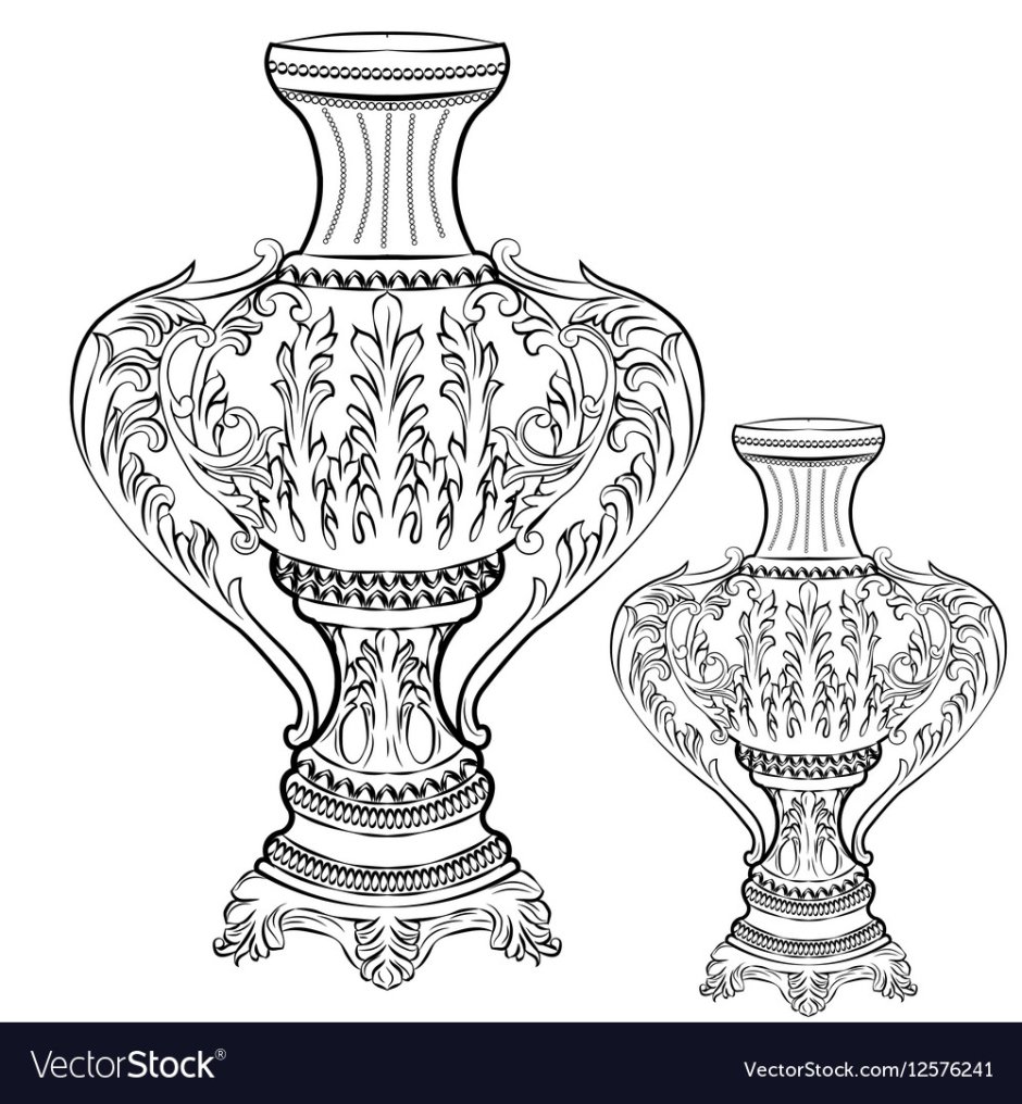 Ваза в стиле Барокко карандашом