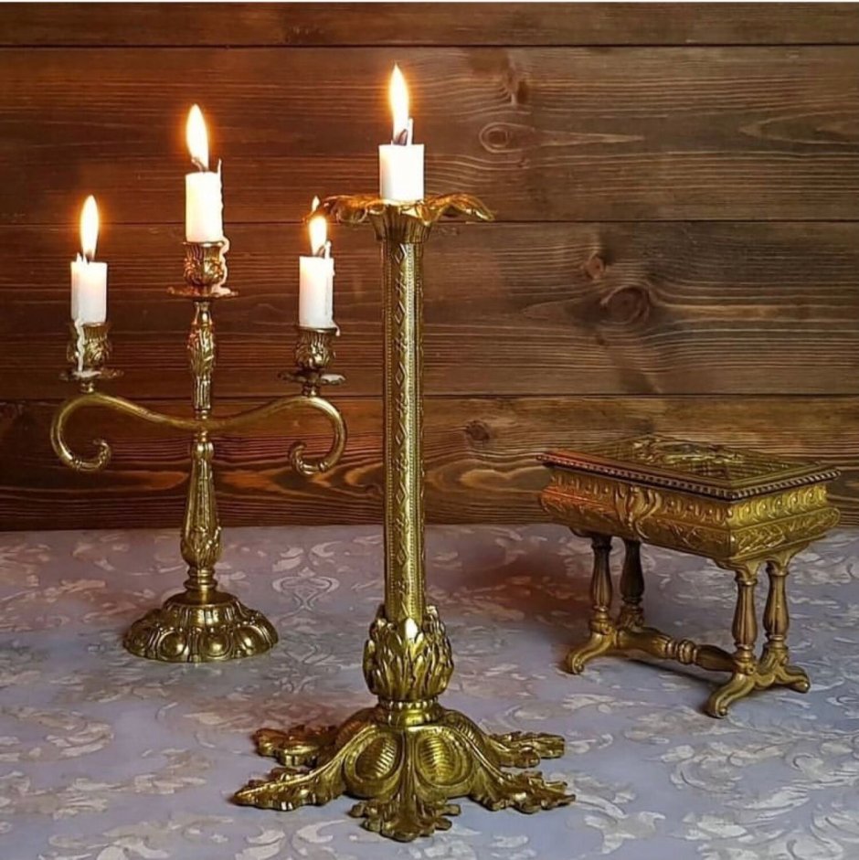 Подсвечник "узоры природы", цвет: латунь, 20 х 10 х 14 см