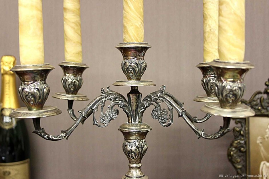 Подсвечник глубокого серебрения