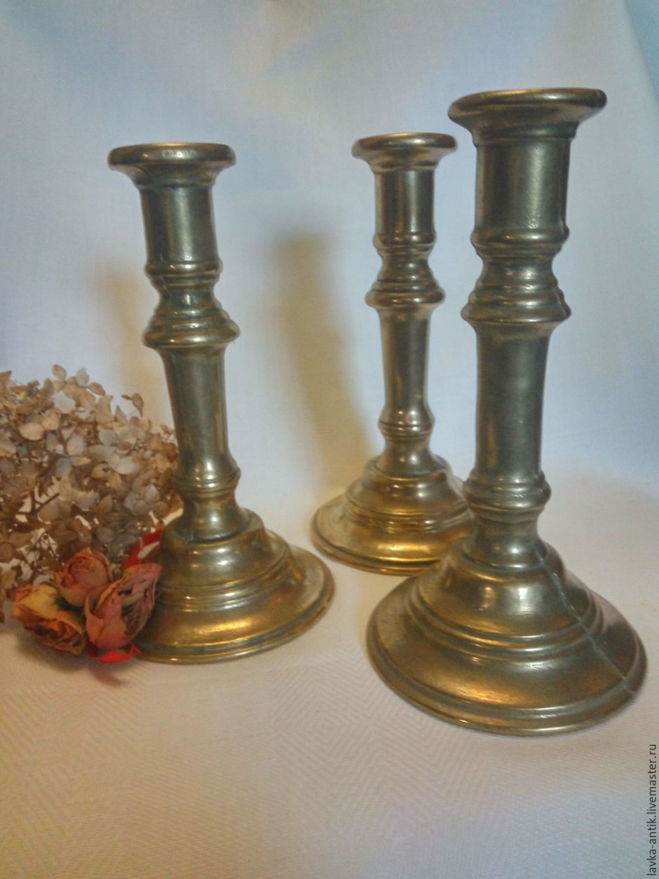 Канделябр бронзовый 3 свечной 19 век