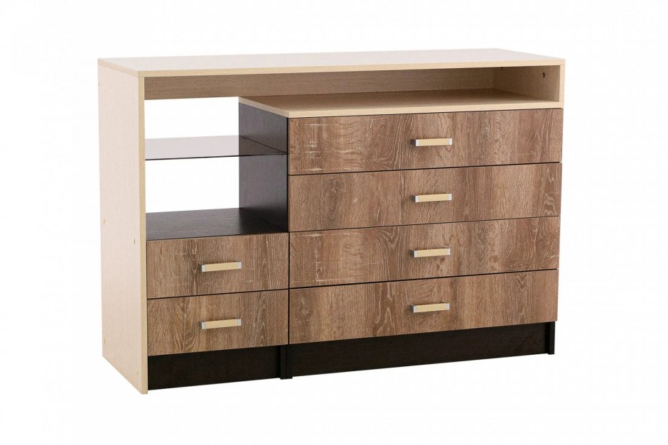 Комод Милано-1 (дуб сонома светлый/Ательер темное)