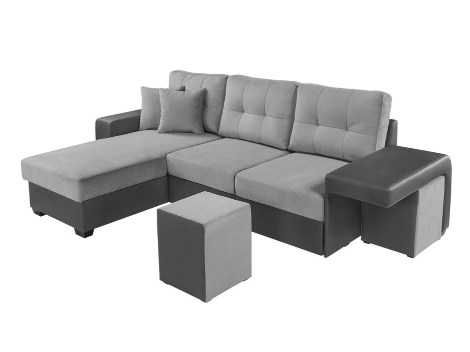 Угловой диван с пуфиком