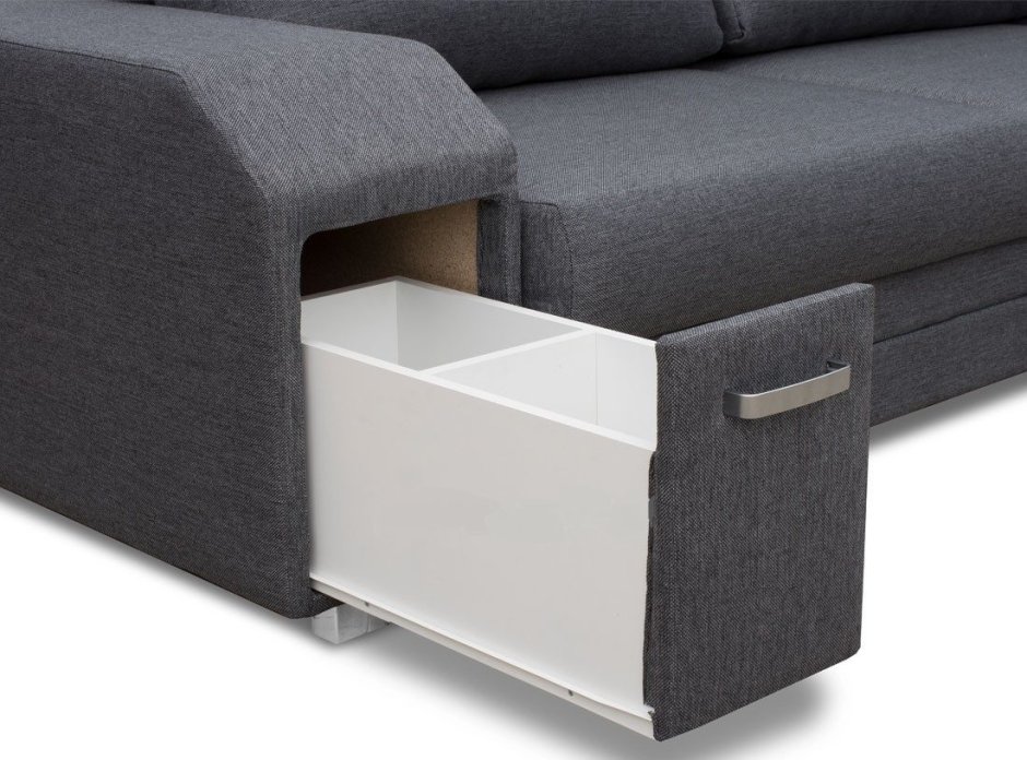 Диван угловой серый с черным