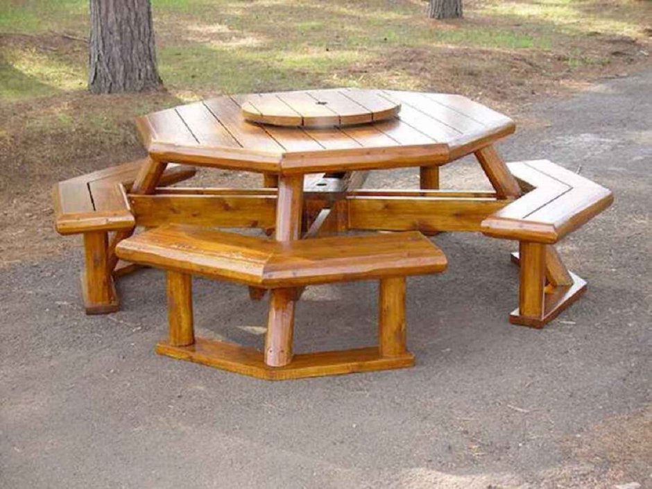 Восьмиугольный стол для беседки