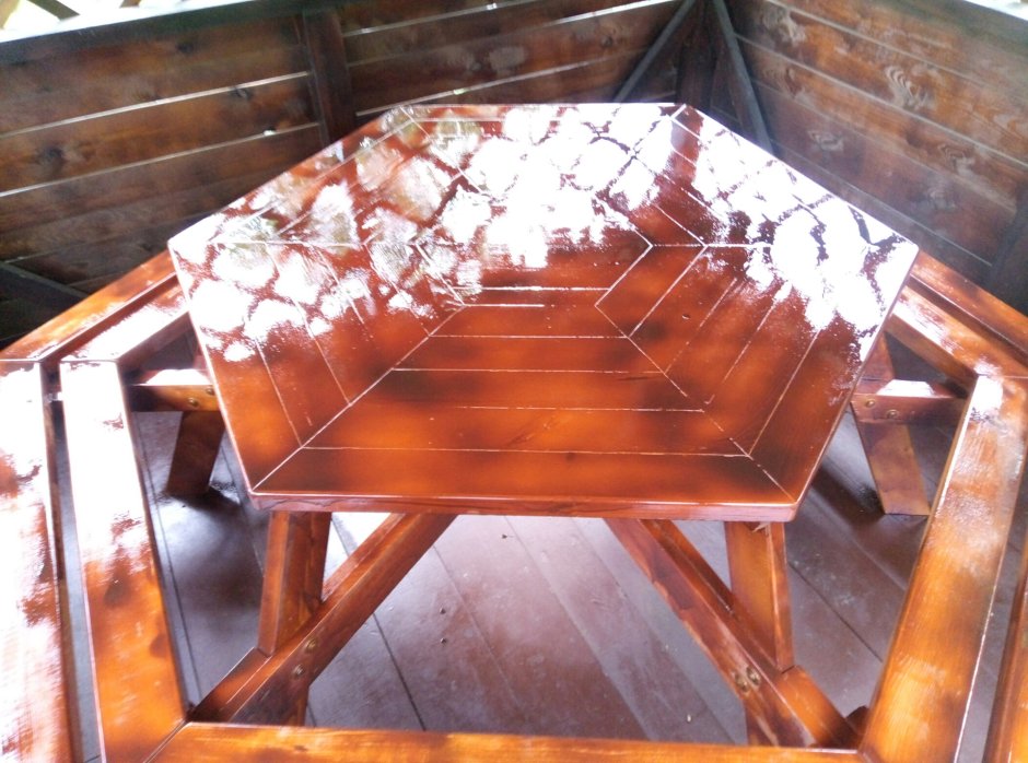 6 Гранный стол в беседку