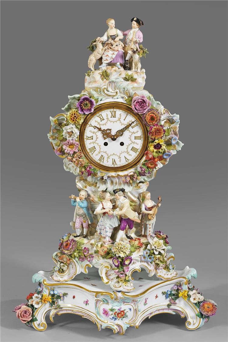 Часы каминные Франция Севрский фарфор