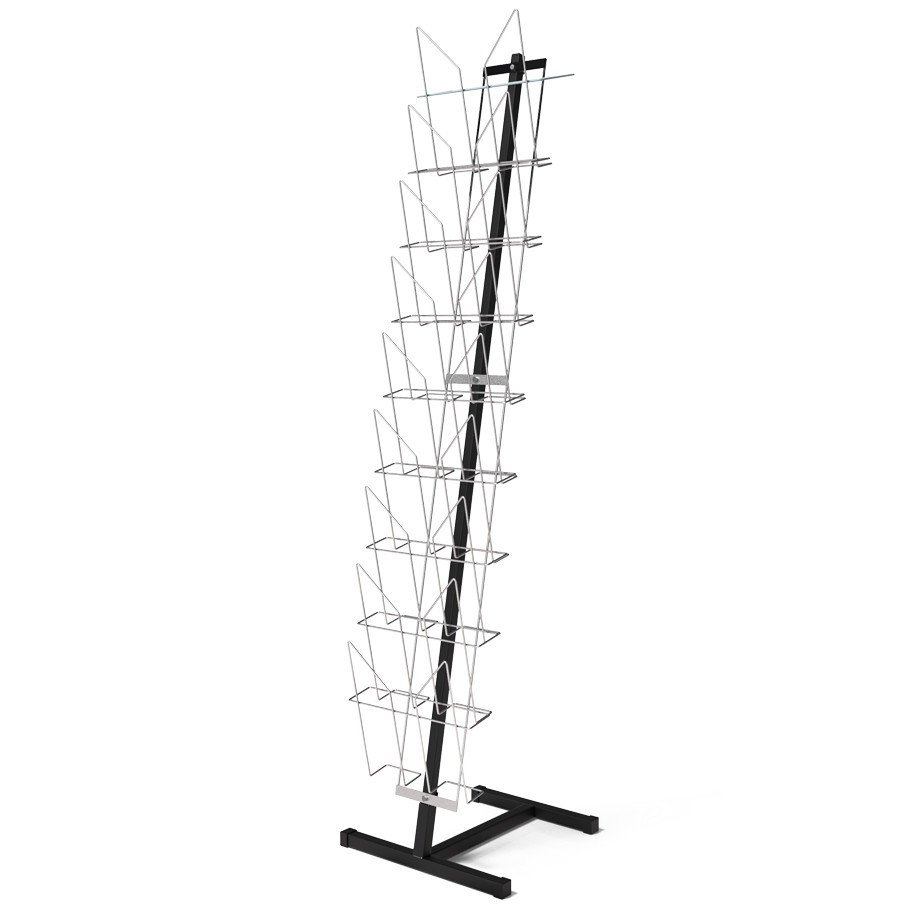 Стойка напольная Attache для брошюр на 9 лотков а4 черная 161х41х39 см