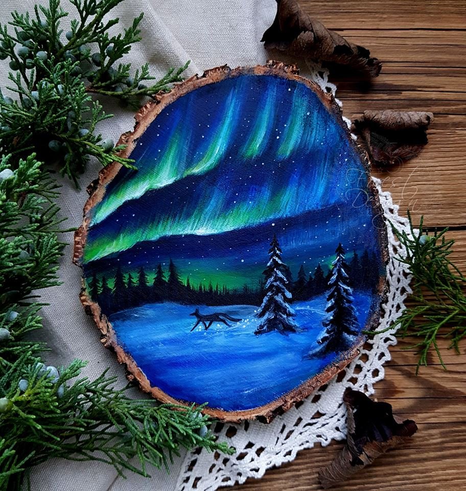 Рисование на спиле дерева