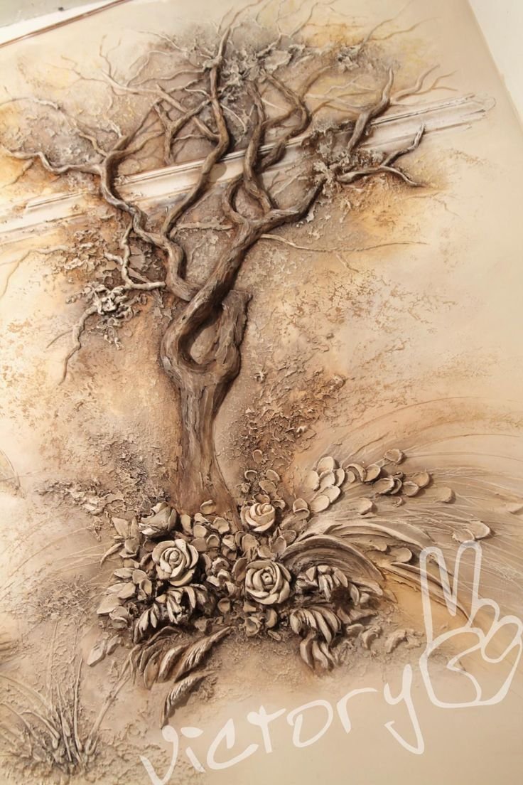 Эскизы дерево на стену карандашом