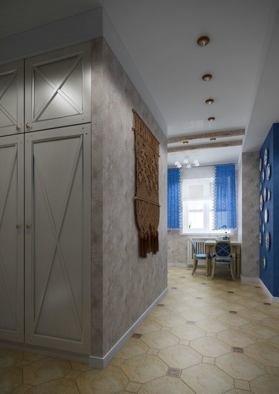 Прихожая переходящая в кухню