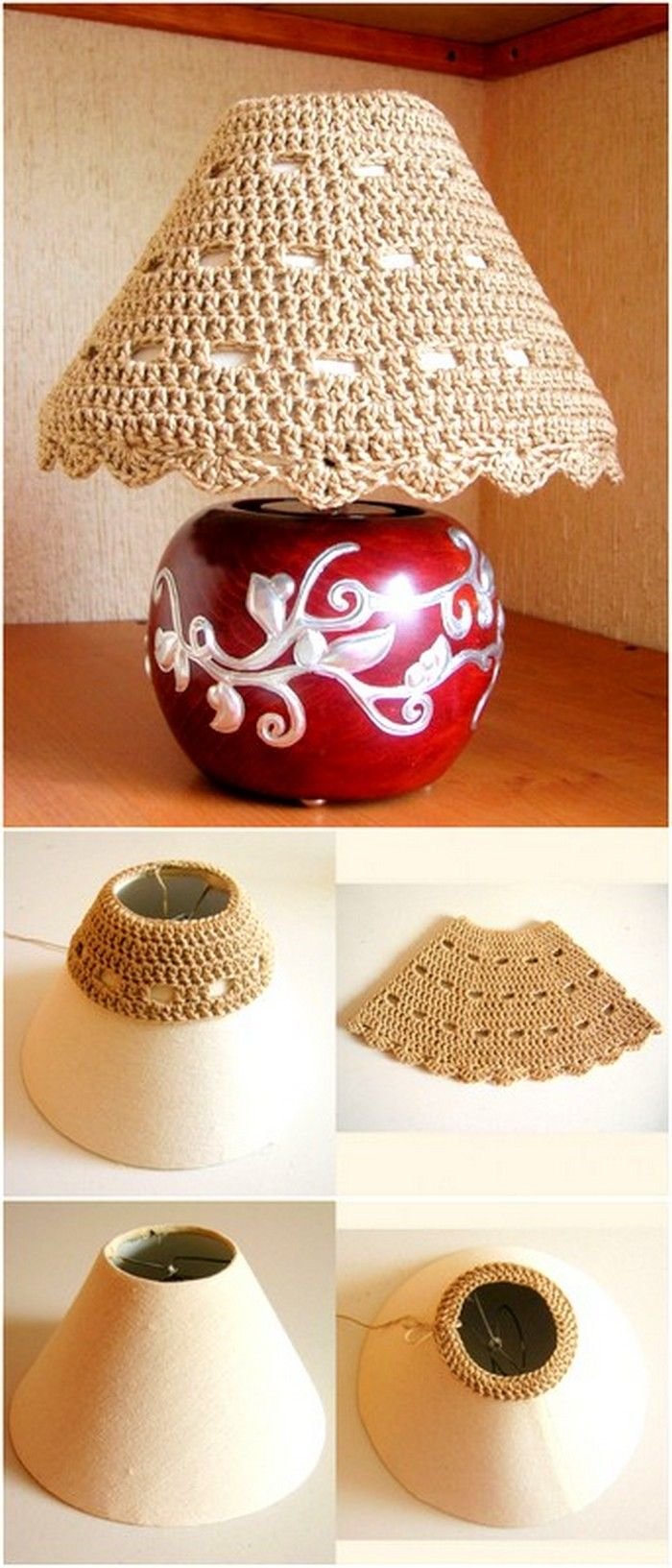 Вязаный абажур