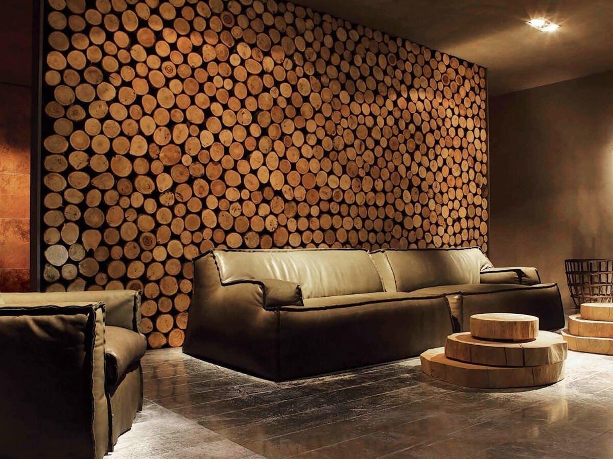 деревянный декор стены фото