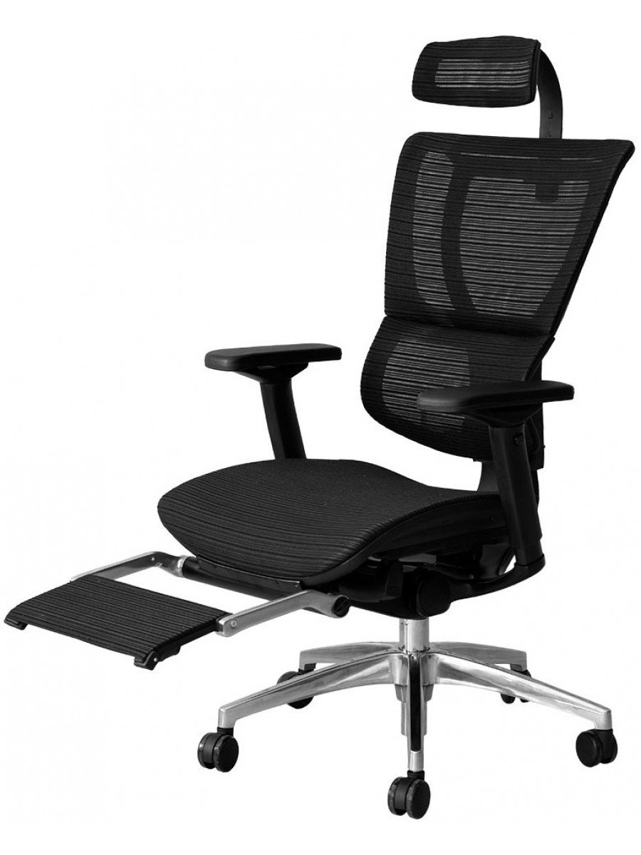 кресло офисное с подставкой для ног выдвижной