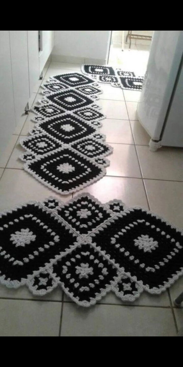 Прямоугольный коврик крючком