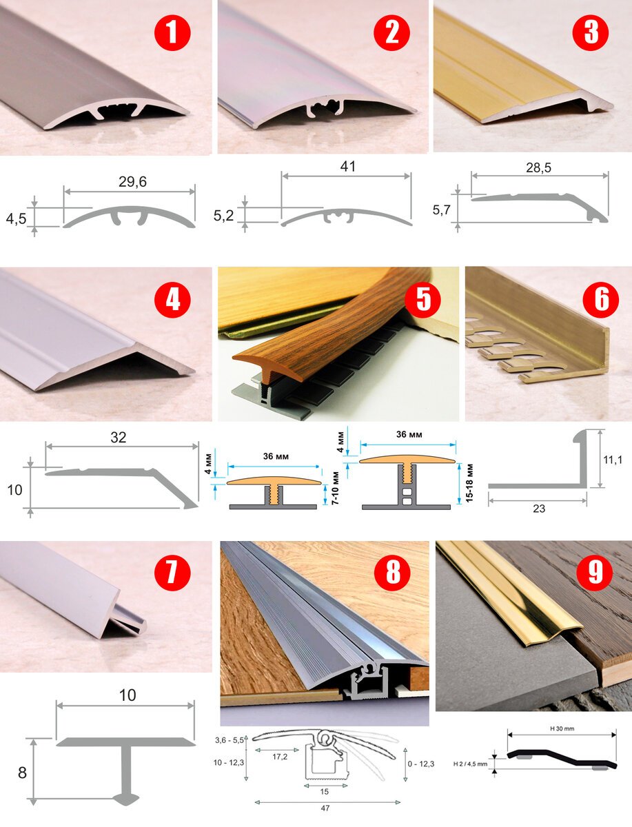 Разноуровневый алюминиевый порожек с4