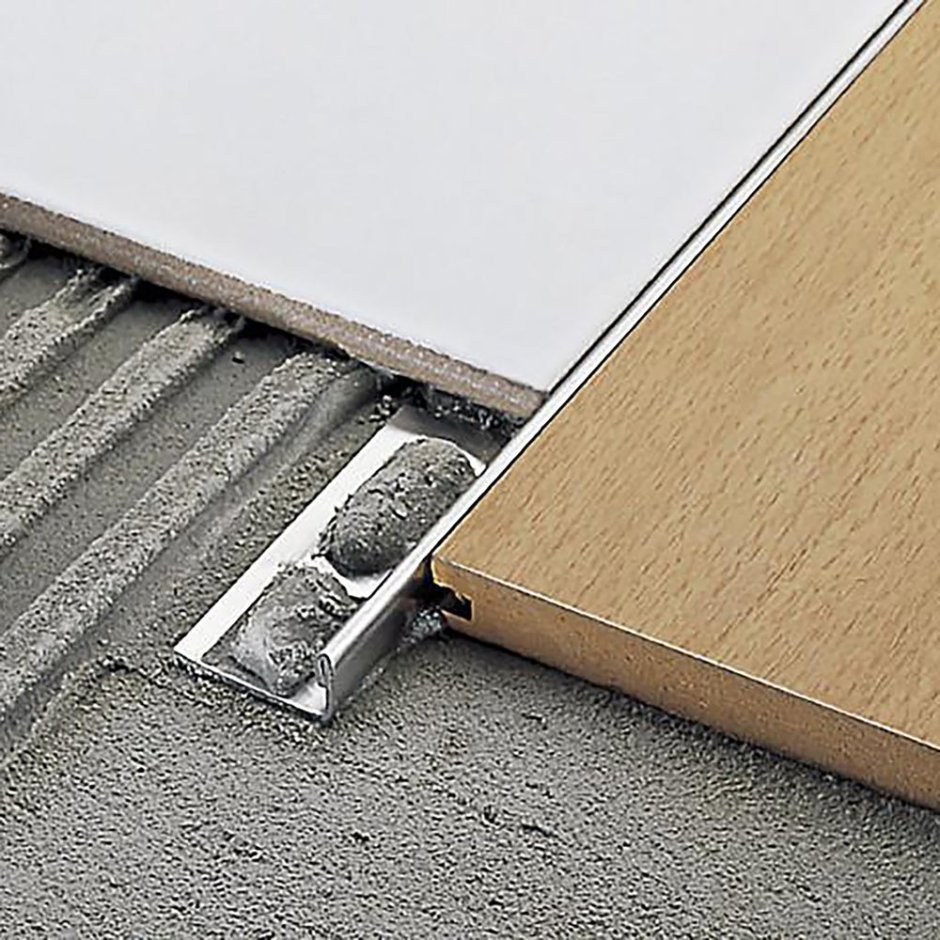 Стыковочный профиль латунь для керамогранита ламината 12 мм