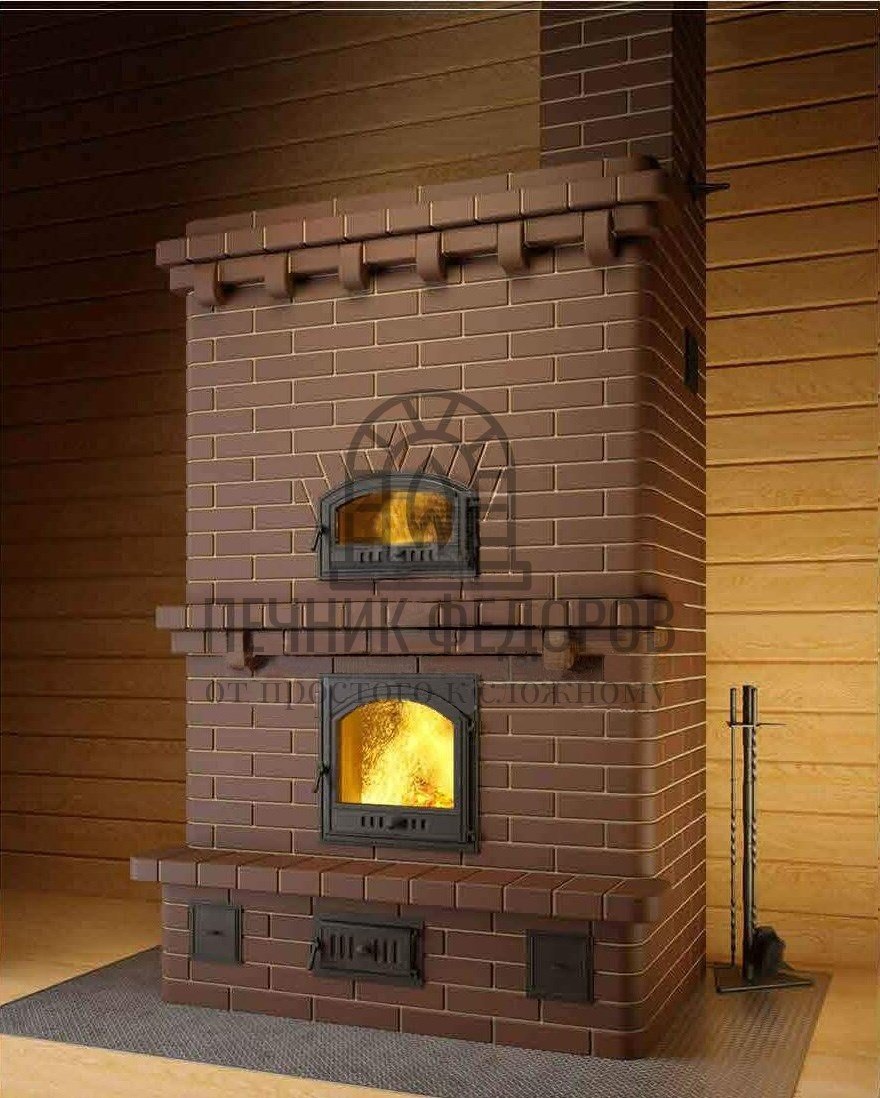 Отопительная кирпичная печь 100кв