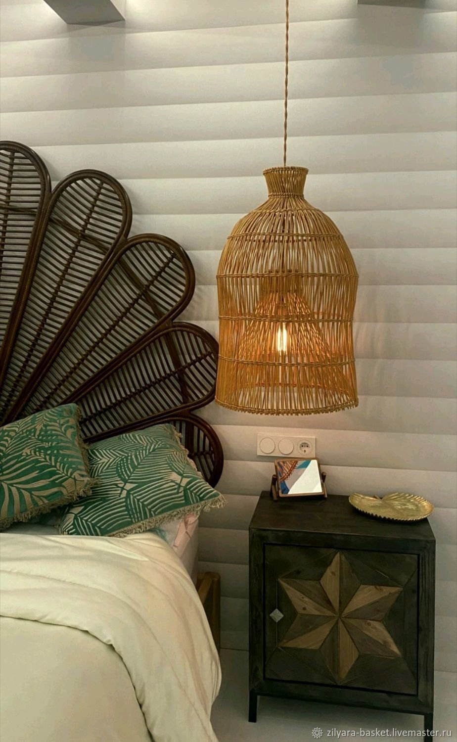 Плетеный абажур