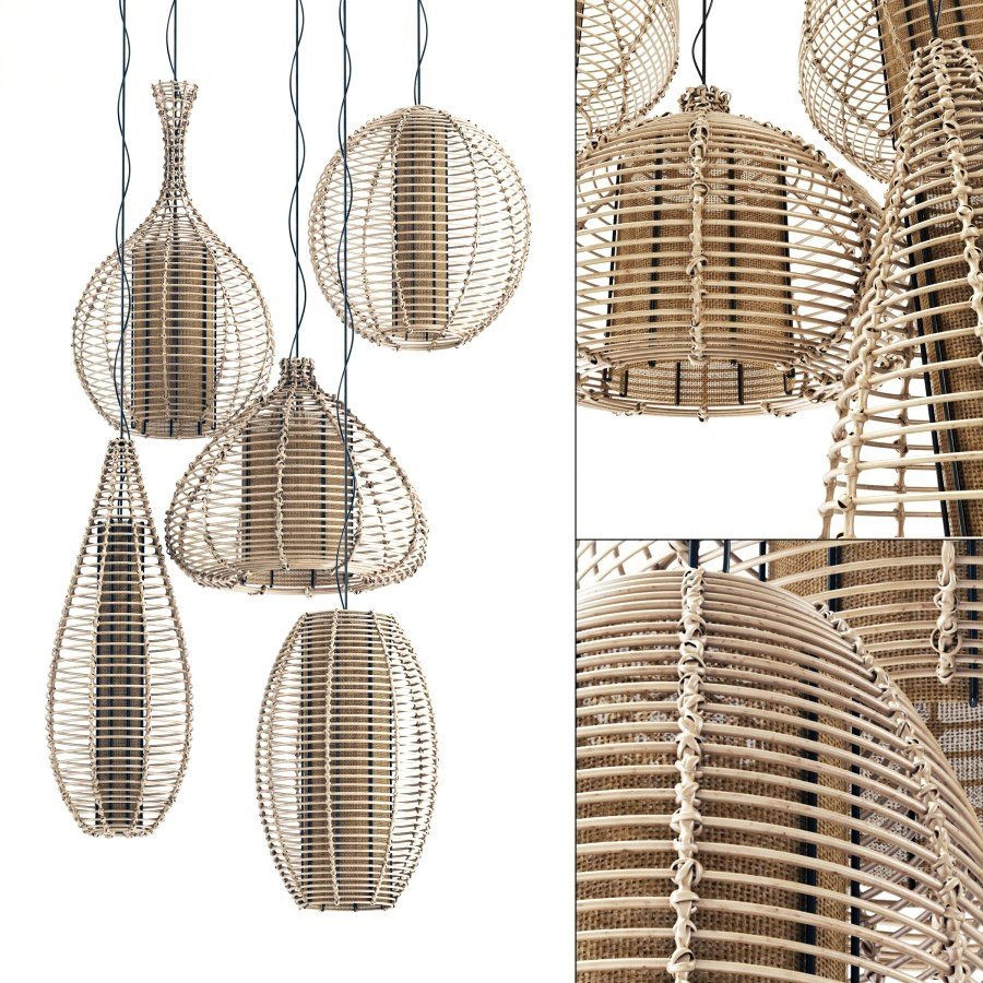 226016203 Люстра ротанг