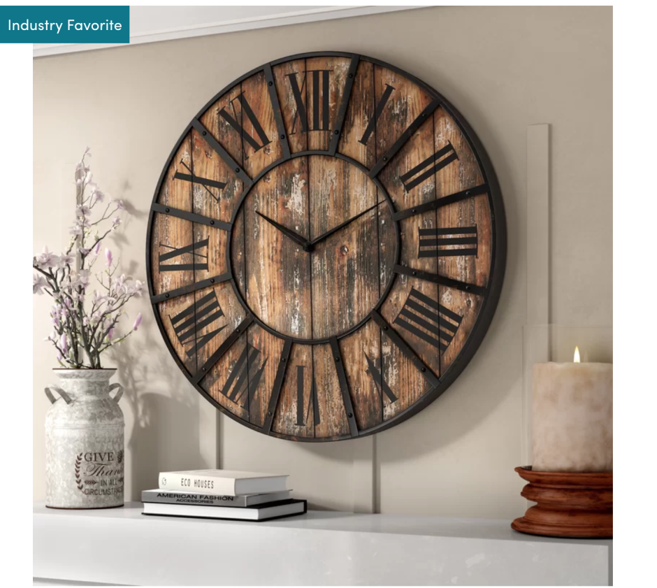 Часы настенные из дерева и смолы