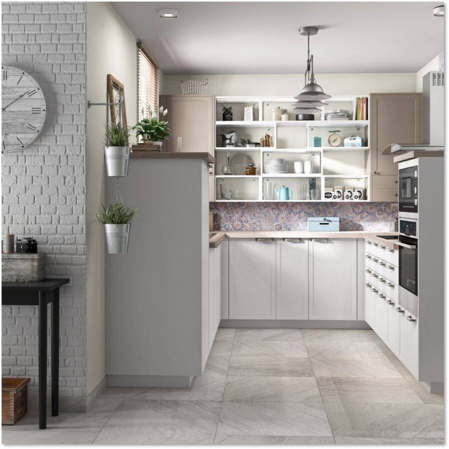 Кухня Ньюпорт белый Леруа