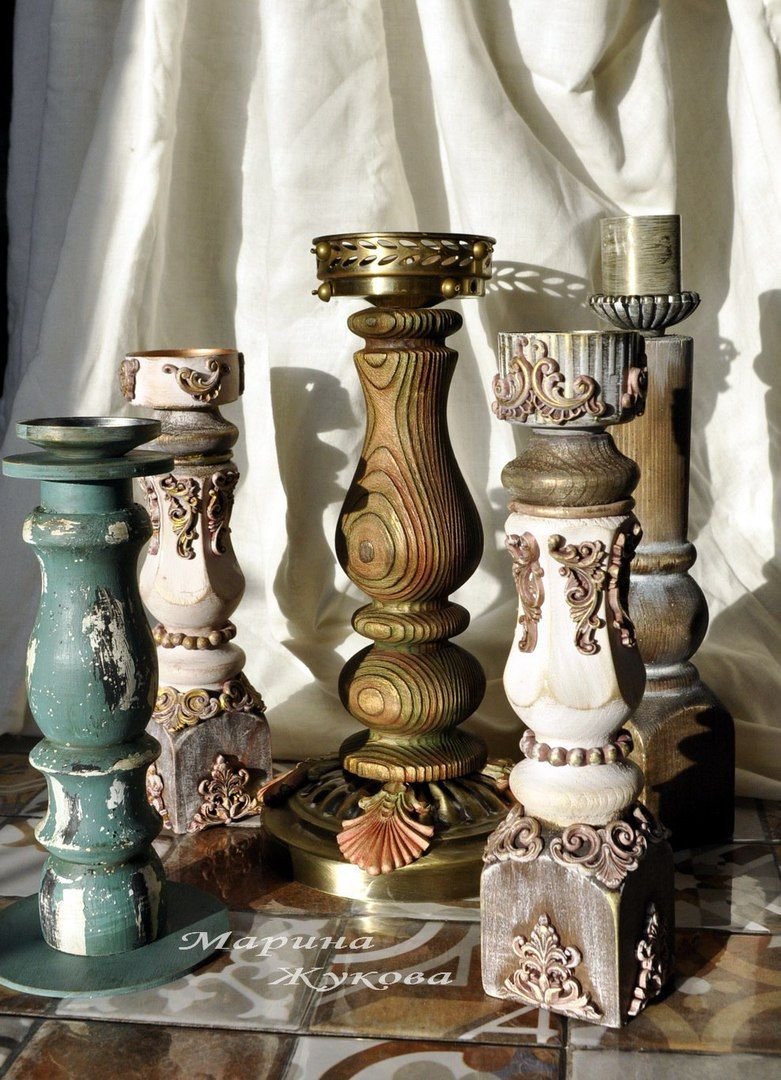 Напольные подсвечники из балясин