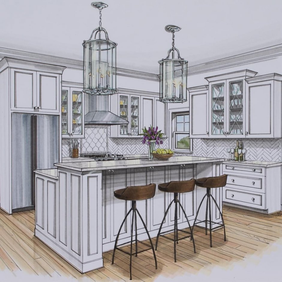 3д модель кухни Явид