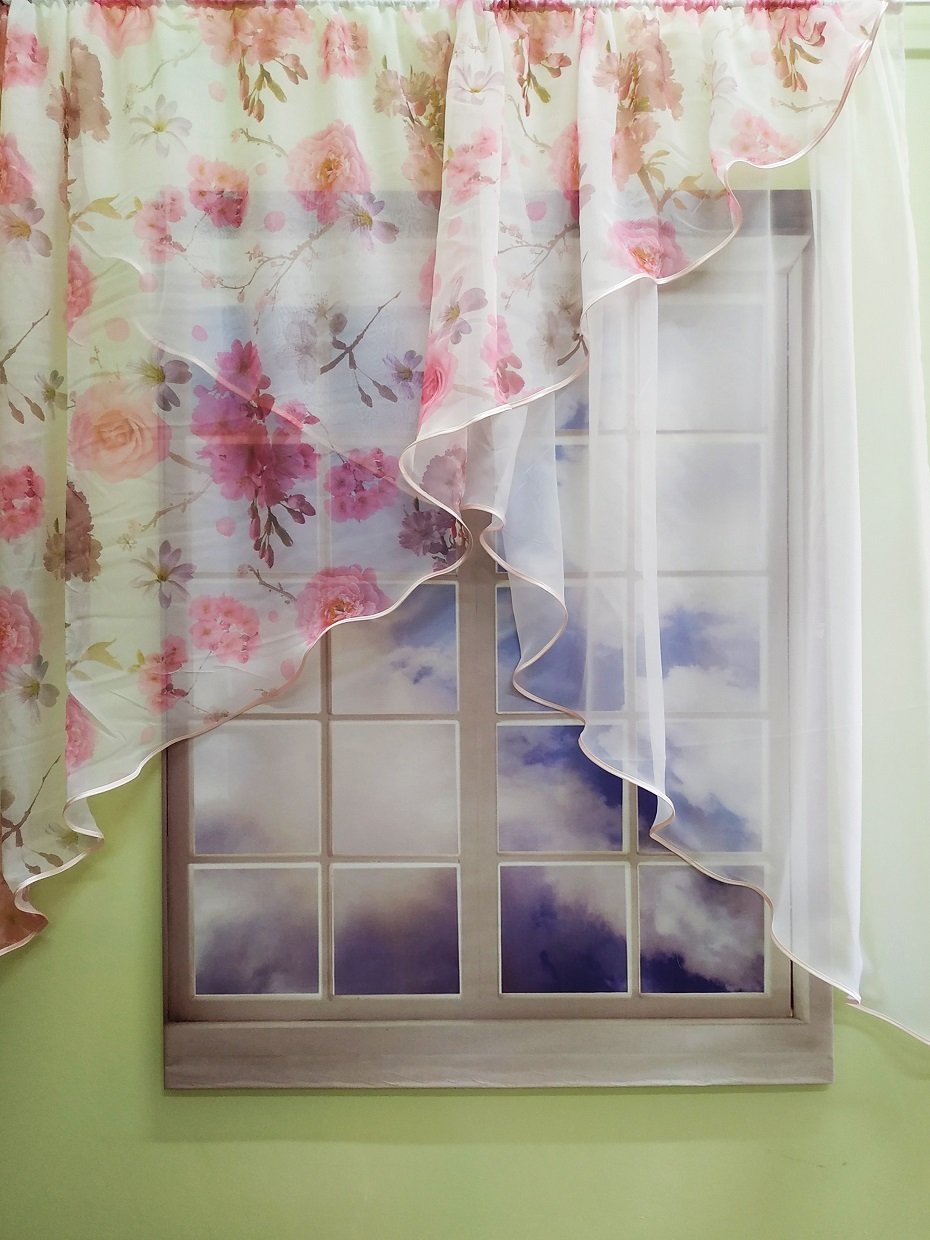 Тюль на кухню короткие