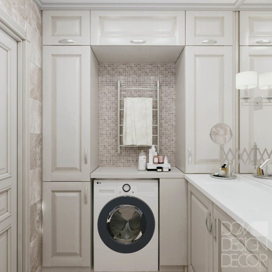 Ванная со стиральной машиной в стиле Неоклассика
