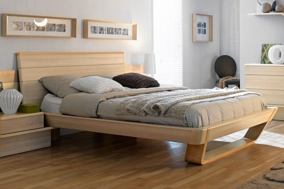 Деревянная кровать в японском стиле