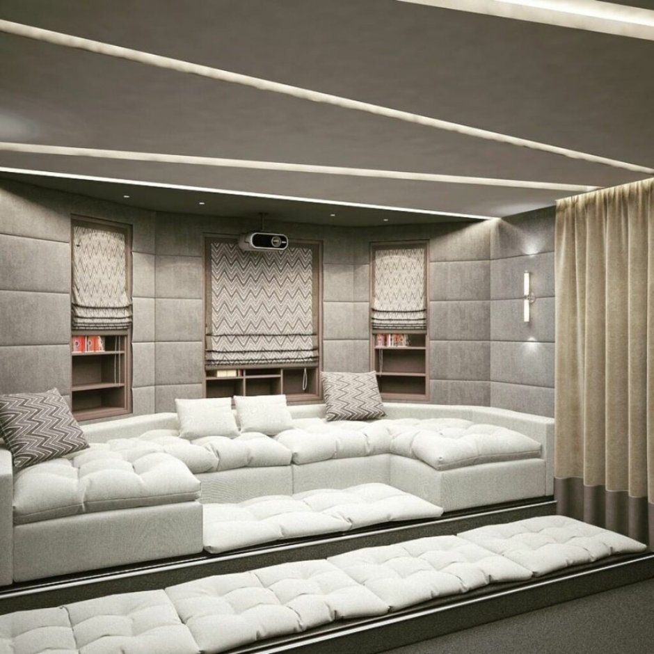 Планировка зала с угловым диваном