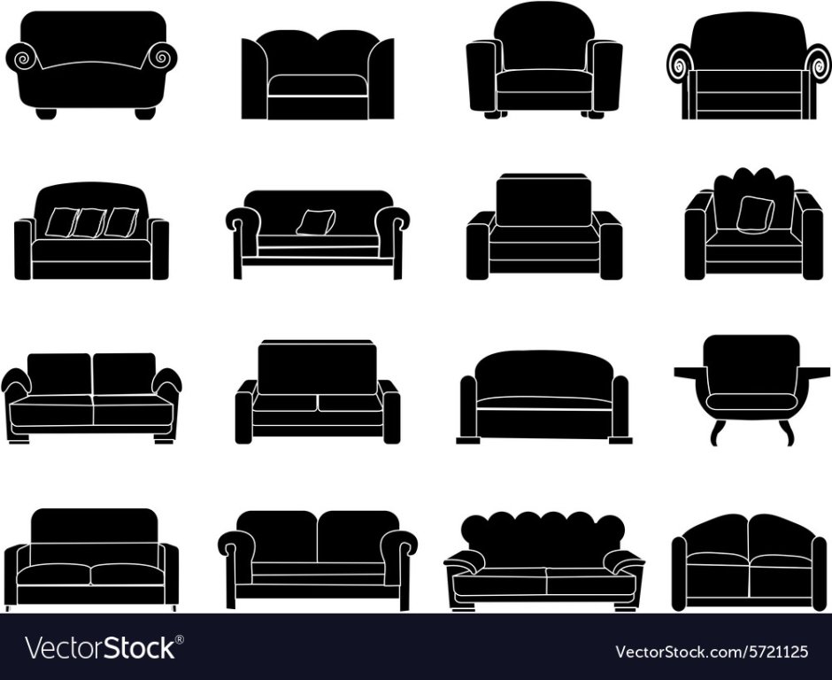 Диван вектор вид сбоку