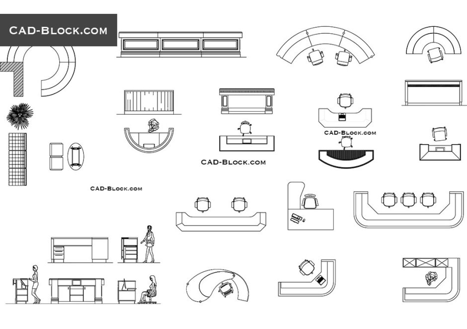 Чертеж Автокад барной стойки