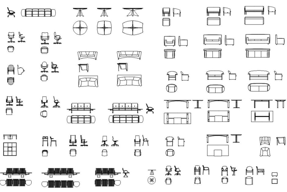 Кресла блоки Автокад